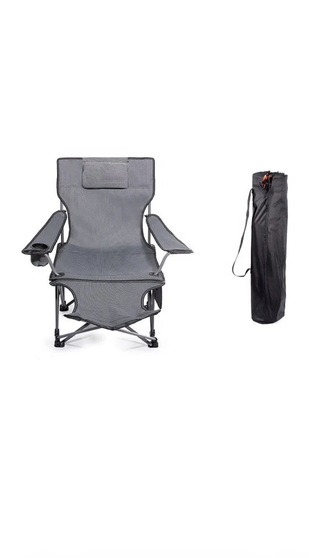 Foldable Reclining Camping Chair with Footrest - Image 7
