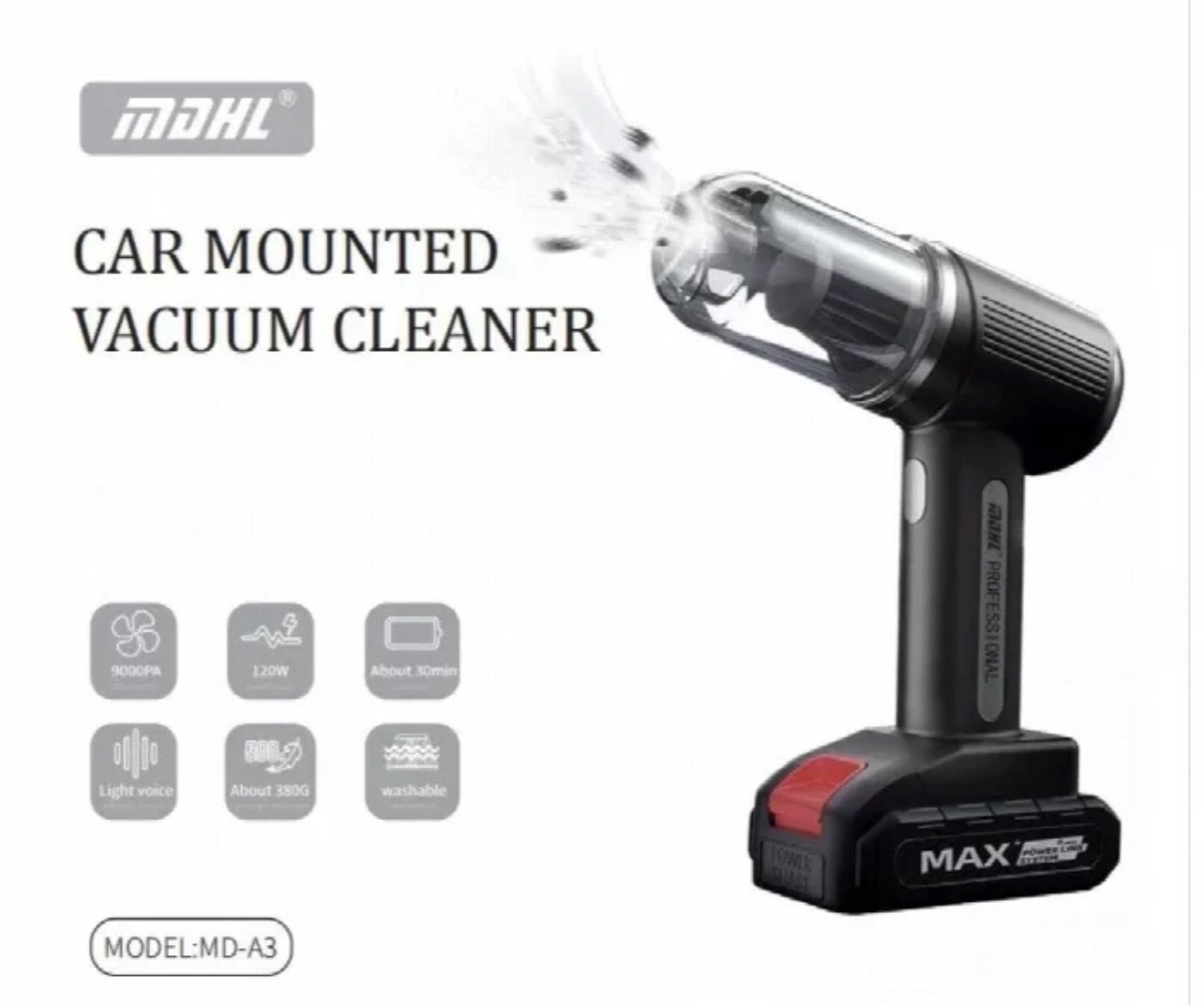 Car Mounted Vacuum Cleaner – Handheld, Portable, Rechargeable - Image 2